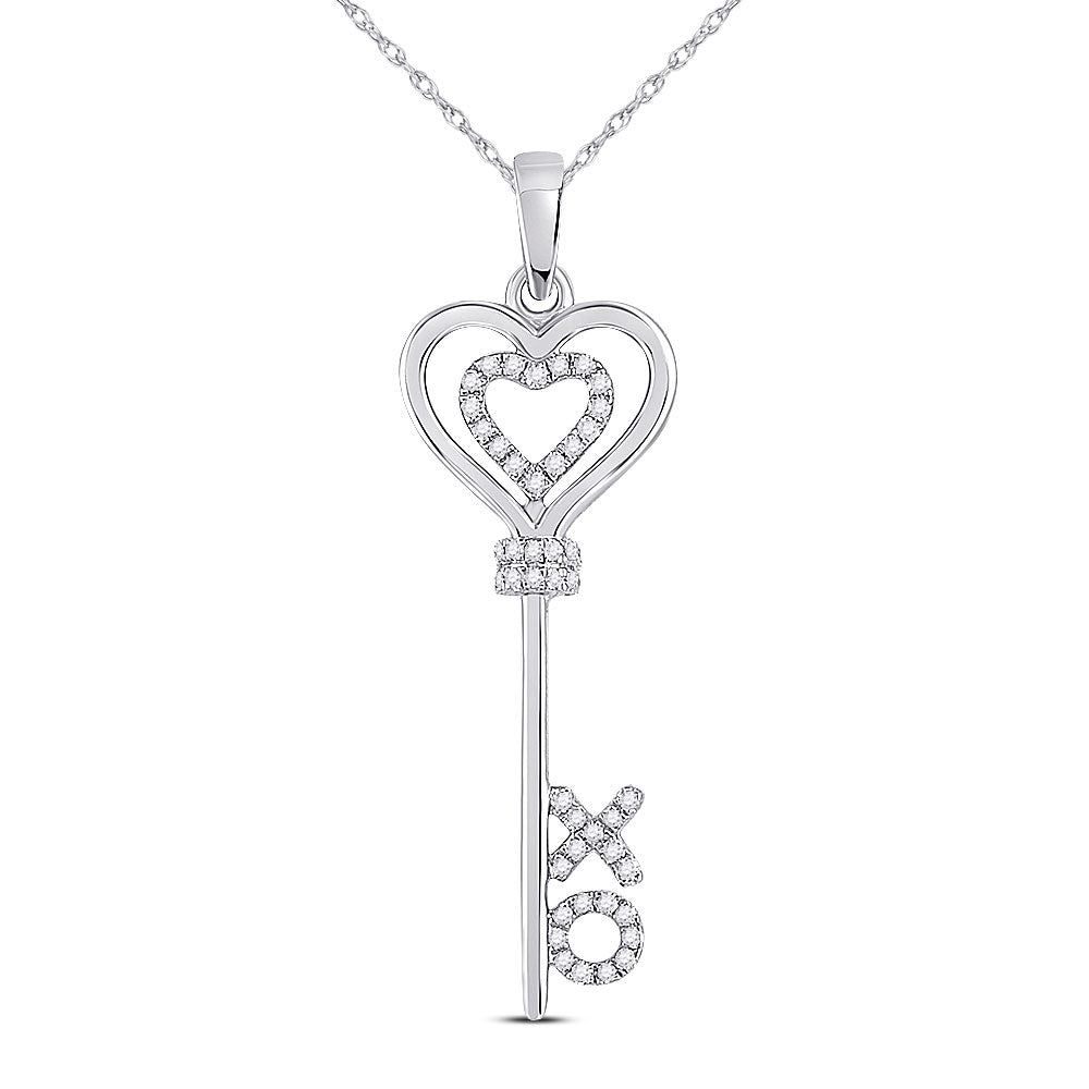 Key Necklace 1/20 ct tw Diamonds Sterling Silver